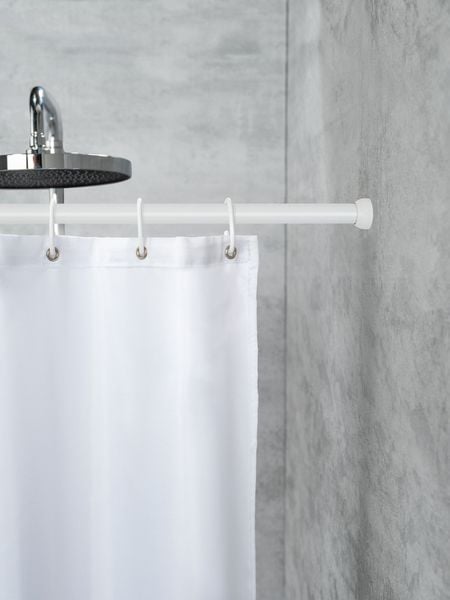 Produktbild: Teleskop-Duschstange Wei&szlig; &Oslash; 2 cm, 110 - 185 cm, aus rostfreiem Aluminium