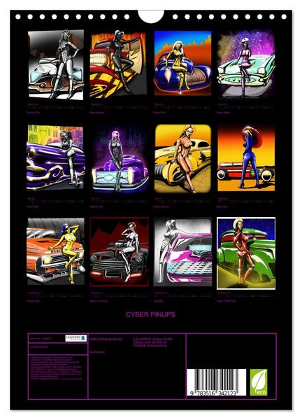 Produktbild: CYBER PINUPS (Wandkalender 2026 DIN A4 hoch), CALVENDO Monatskalender
