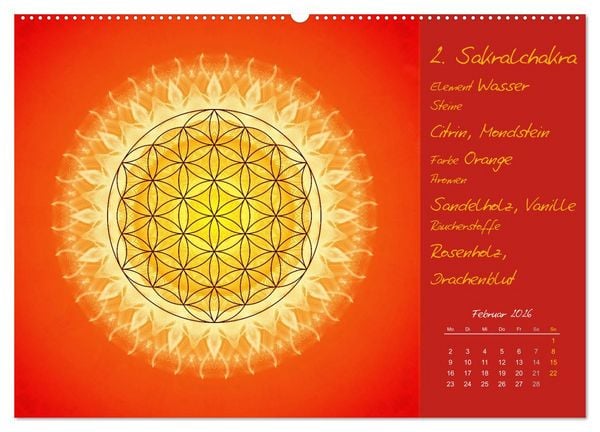 Produktbild: Kleine Chakrenlehre (Wandkalender 2026 DIN A2 quer), CALVENDO Monatskalender