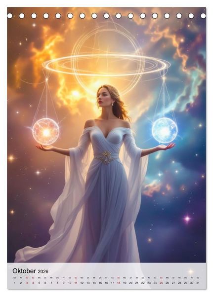 Produktbild: Der Mythos der Sternenzeichen - Sternenwesen des Zodiaks (Tischkalender 2026 DIN A5 hoch), CALVENDO Monatskalender