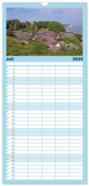 Produktbild: Familienplaner 2026 - Ostseeinseln R&uuml;gen, Hiddensee, Ummanz mit 5 Spalten (Wandkalender, 21 x 45 cm) CALVENDO