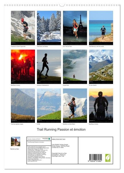 Produktbild: Trail Running Passion et &eacute;motion (Calendrier mural 2026 DIN A2 horizontal) calendrier de bureau
