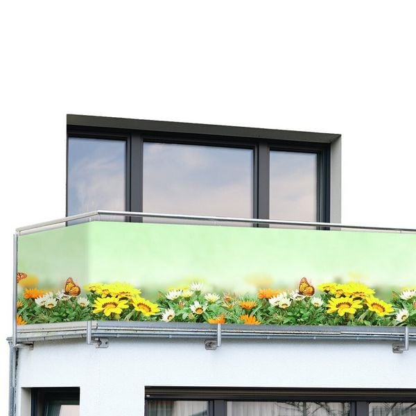Produktbild: Balkon-Sichtschutz Mod. Schmetterling, 5 m, UV- und witterungsbest&auml;ndig