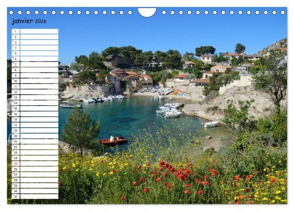 Produktbild: Les Calanques - Criques et fiords de Provence (Calendrier mural 2026 DIN A4 vertical), CALVENDO calendrier mensuel