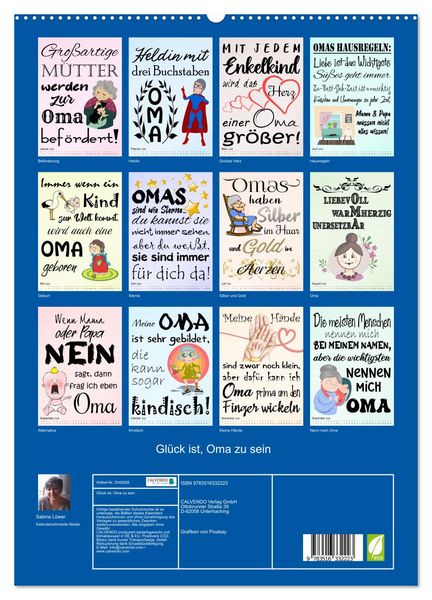 Produktbild: Gl&uuml;ck ist, Oma zu sein (hochwertiger Premium Wandkalender 2026 DIN A2 hoch), Kunstdruck in Hochglanz