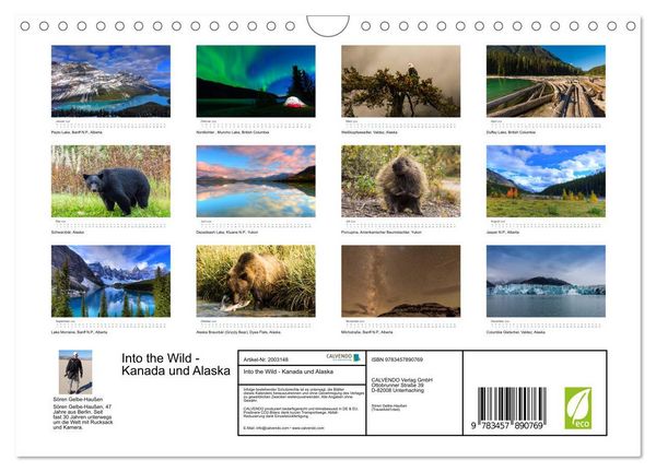 Produktbild: Into the Wild - Kanada und Alaska (Wandkalender 2026 DIN A4 quer), CALVENDO Monatskalender