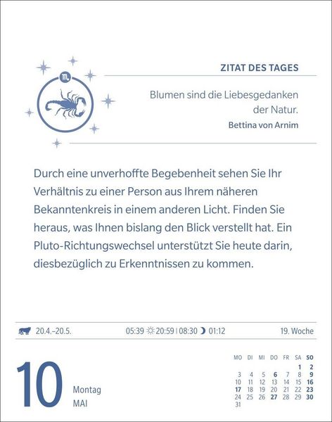 Produktbild: Skorpion Sternzeichenkalender 2027 - Tagesabrei&szlig;kalender - Ihr Horoskop f&uuml;r jeden Tag