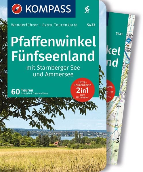 Produktbild: KOMPASS Wanderf&uuml;hrer Pfaffenwinkel, F&uuml;nfseenland, Starnberger See, Ammersee, 60 Touren