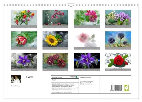 Produktbild: Floral (Wandkalender 2026 DIN A3 quer), CALVENDO Monatskalender