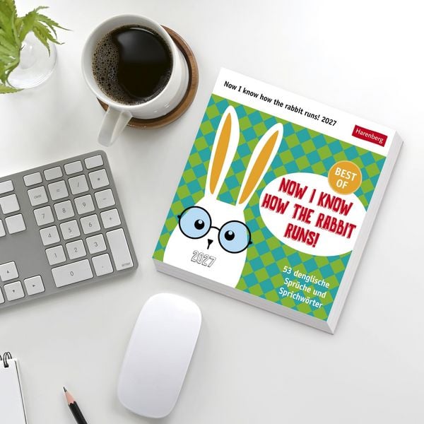 Produktbild: Now I know how the rabbit runs Postkartenkalender 2027 - 53 denglische Spr&uuml;che und Sprichw&ouml;rter