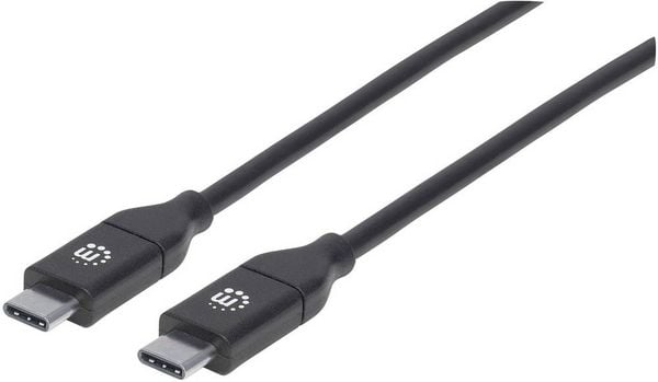 Produktbild: Manhattan USB-Kabel USB 2.0 USB-C&reg; Stecker, USB-C&reg; Stecker 2.00 m Schwarz 355247