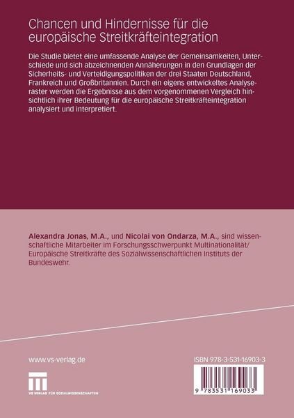 Produktbild: Chancen und Hindernisse f&uuml;r die europ&auml;ische Streitkr&auml;fteintegration
