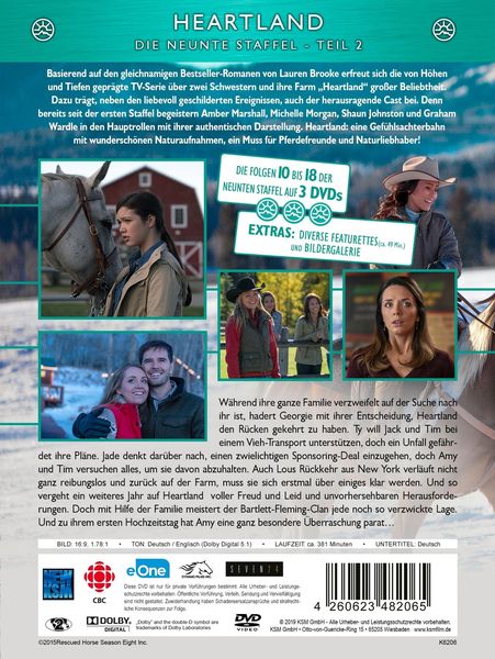 Produktbild: Heartland - Paradies f&uuml;r Pferde: Staffel 9.2 (Episode 10-18) [3 DVDs]