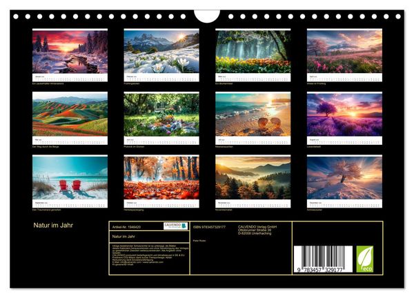 Produktbild: Natur im Jahr (Wandkalender 2026 DIN A4 quer), CALVENDO Monatskalender