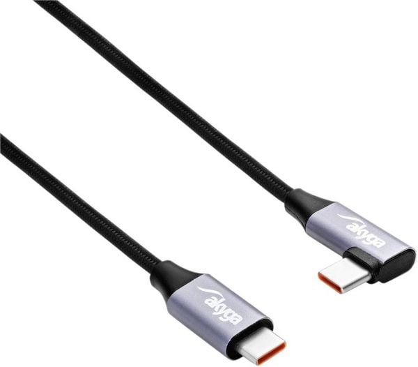 Produktbild: Akyga USB-Kabel USB-C&reg; Stecker, USB-C&reg; Stecker 0.30m Schwarz AK-USB-53