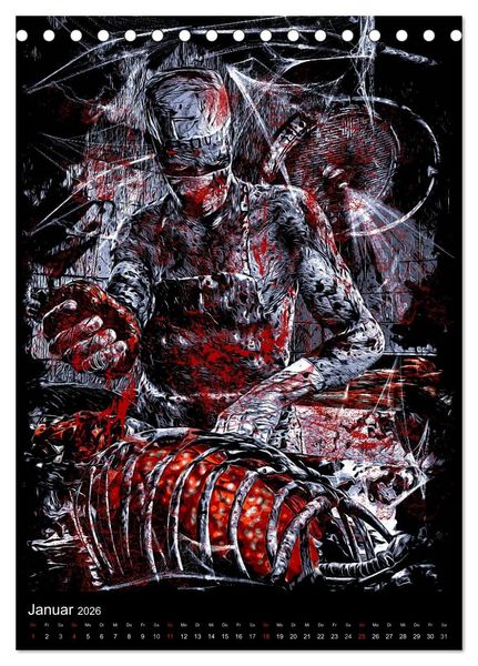 Produktbild: BLOODBOY/DARK ILLUSTRATION (Tischkalender 2026 DIN A5 hoch), CALVENDO Monatskalender