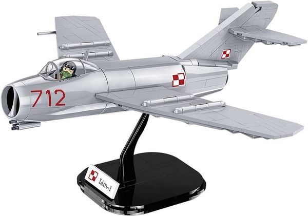 Produktbild: COBI 5822 - Historical Collection, Cold War, LIM-1 POLISH AIR FORCE 1952, Kampfflugzeug, 504 Klemmbausteine, 1 Figur