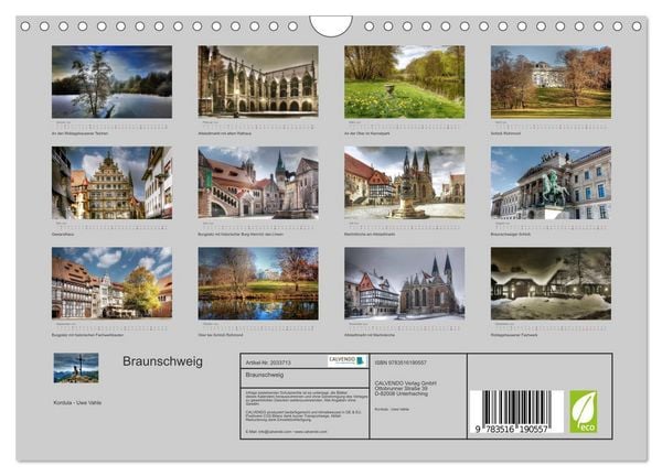 Produktbild: Braunschweig (Wandkalender 2026 DIN A4 quer), CALVENDO Monatskalender