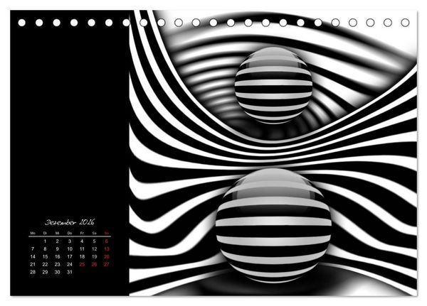 Produktbild: Optische Kunst im Quadrat (Tischkalender 2026 DIN A5 quer), CALVENDO Monatskalender