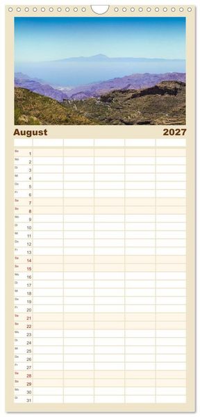 Produktbild: Familienplaner 2027 - Gran Canaria - Extrabreite Landschaften mit 5 Spalten (Wandkalender, 21 x 45 cm) CALVENDO