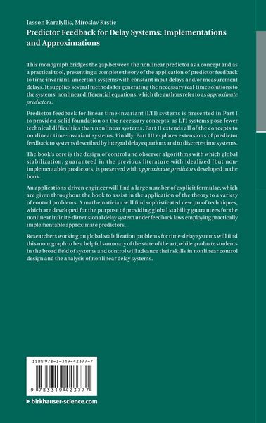 Produktbild: Predictor Feedback for Delay Systems: Implementations and Approximations