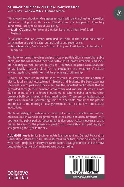 Produktbild: Culture, Participation and Policy in the Municipal Public Park