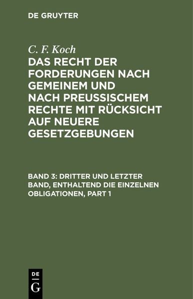 Produktbild: Dritter und letzter Band, enthaltend die einzelnen Obligationen