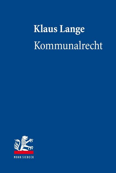 Produktbild: Lange, K: Kommunalrecht
