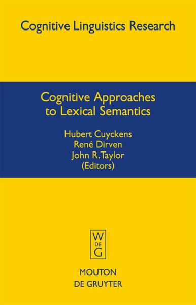 Produktbild: Cognitive Approaches to Lexical Semantics
