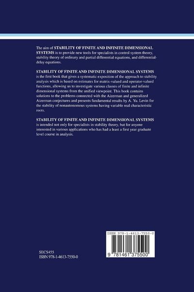 Produktbild: Stability of Finite and Infinite Dimensional Systems