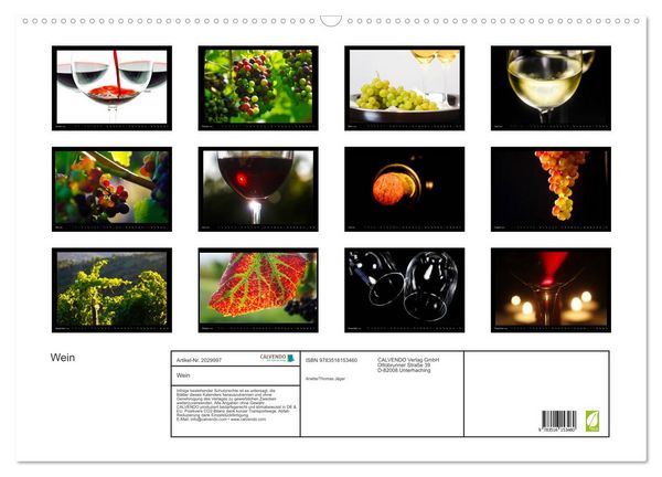 Produktbild: Wein (Wandkalender 2026 DIN A2 quer), CALVENDO Monatskalender