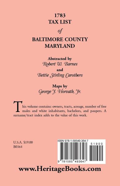 Produktbild: 1783 Tax List of Baltimore County