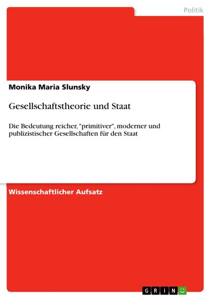 Produktbild: Gesellschaftstheorie und Staat