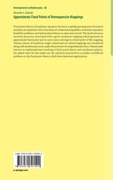 Produktbild: Approximate Fixed Points of Nonexpansive Mappings