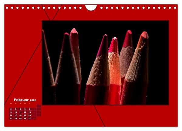Produktbild: Powerfarbe Rot (Wandkalender 2026 DIN A4 quer), CALVENDO Monatskalender