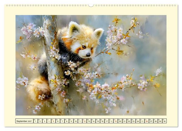 Produktbild: Rote Pandas. Kleine Abenteurer im sanften Waldlicht (hochwertiger Premium Wandkalender 2027 DIN A2 quer), Kunstdruck in Hochglanz