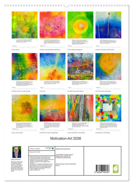Produktbild: Motivation-Art 2026 (hochwertiger Premium Wandkalender 2026 DIN A2 hoch), Kunstdruck in Hochglanz
