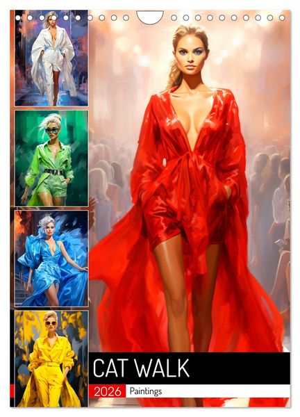 Cat Walk. Paintings (Wandkalender 2026 DIN A4 hoch), CALVENDO Monatskalender