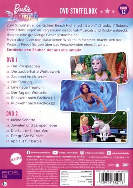 Produktbild: Barbie - Ein verborgener Zauber - Staffelbox 1.2 [2 DVDs]