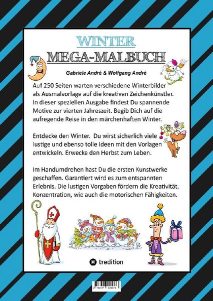 Produktbild: Mega Malbuch - M&auml;rchenhafte Wintermotive - Lustige Ausmalvorlagen - Winterlandschaft - Sport - Tiere - H&auml;user