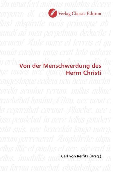 Produktbild: Von der Menschwerdung des Herrn Christi