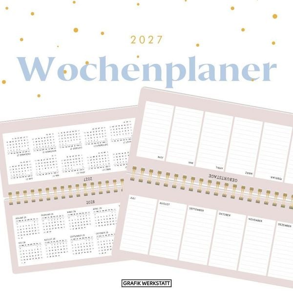 Produktbild: Wochenplaner 2027 Blumenmomente (mit Kalendarium)