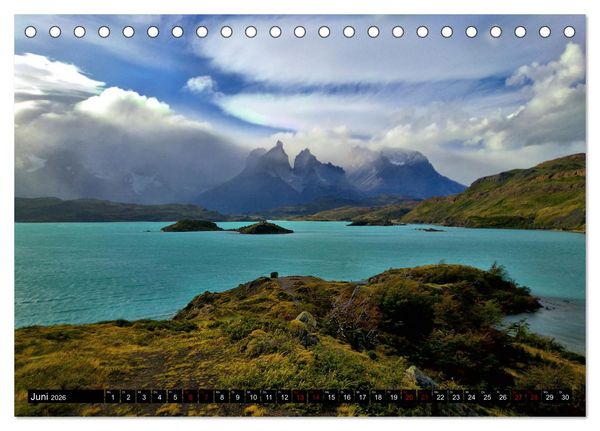 Produktbild: Patagonien mit Feuerland (Tischkalender 2026 DIN A5 quer), CALVENDO Monatskalender