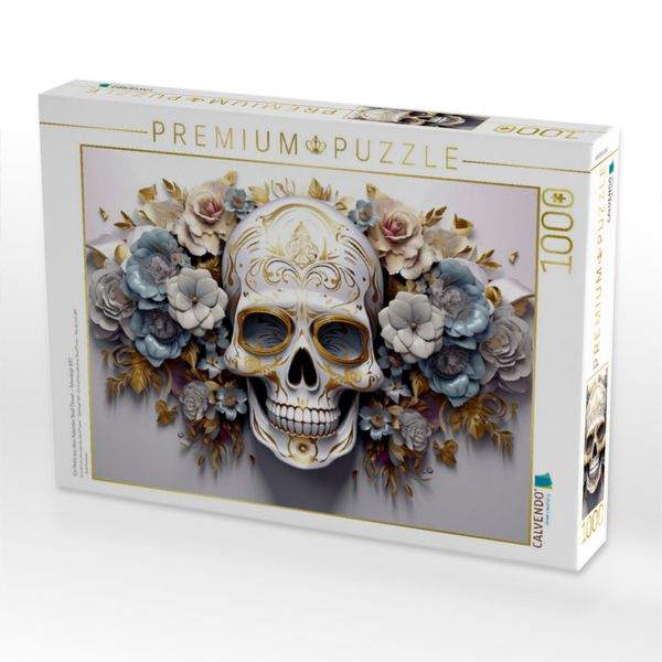 Produktbild: CALVENDO Puzzle Ein Motiv aus dem Kalender Skull Flower - Totenkopf ART | 1000 Teile Lege-Gr&ouml;&szlig;e 64x48cm Foto-Puzzle f&uuml;r gl&uuml;ckliche Stunden