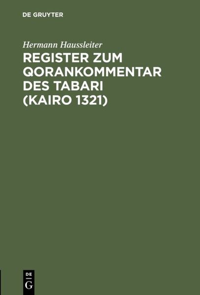 Produktbild: Register zum Qorankommentar des Tabari (Kairo 1321)