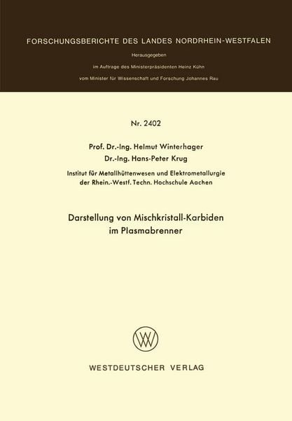 Produktbild: Darstellung von Mischkristall-Karbiden im Plasmabrenner
