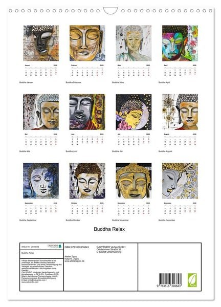 Produktbild: Buddha Relax (Wandkalender 2026 DIN A3 hoch), CALVENDO Monatskalender