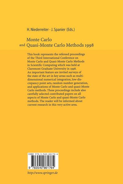 Produktbild: Monte-Carlo and Quasi-Monte Carlo Methods 1998