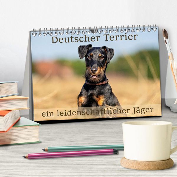 Produktbild: Deutscher Terrier - ein leidenschaftlicher J&auml;ger (Tischkalender 2026 DIN A5 quer), CALVENDO Monatskalender