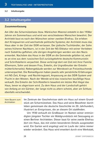 Jenny Erpenbeck Heimsuchung Kapitel Zusammenfassung 'Heimsuchung von Jenny Erpenbeck - Textanalyse und Interpretation